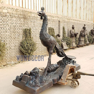 Mythical Fire Bird Statue Bronze Phoenix Sculpture