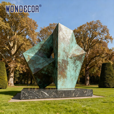 Large Outdoor Modern Abstract Style Metal Bronze Geometric Sculpture