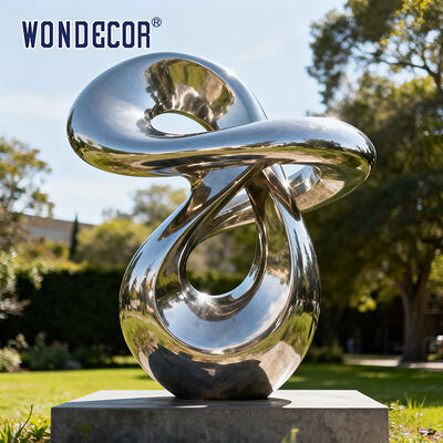 Large Outdoor Modern-Style Abstract Geometric Stainless Steel Sculpture for Parks