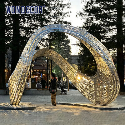 Large Outdoor Stainless Steel Sculpture Lighting Sculpture