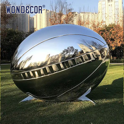 Outdoor School Large-Scale Metal Landscape Rugby Stainless Steel Sculpture