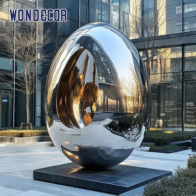 Polished Metal Egg Sculpture | Custom Landscape Art for Hotels, Resorts & Real Estate