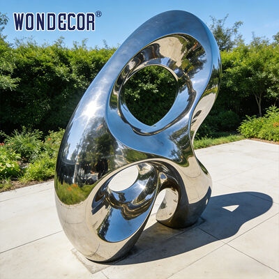 Outdoor Park Modern Large Metal Art "Circular Ripple" Stainless Steel Sculpture