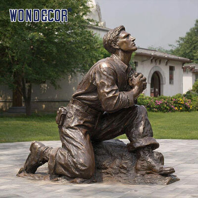 Outdoor Life Size Praying Sculpture Bronze