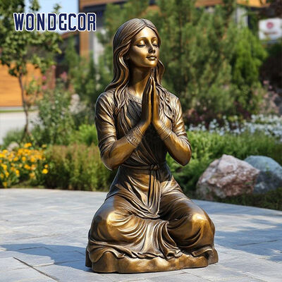 Outdoor Life Size Praying Sculpture Bronze