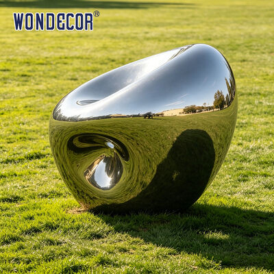 Large Mirror Polished Stainless Steel Concave Water Drop Sculpture Outdoor Park Modern Abstract Landscape Landmark Decorative Statue
